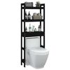 vidaXL toiletstativ 63x26x171 cm massivt fyrretr&aelig; sort
