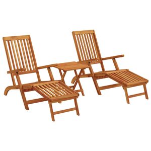 vidaXL Reclinerende og foldbar liggestol 2 stk. Massivt Akacietr&aelig;