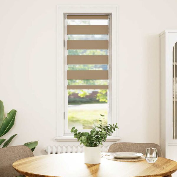 vidaXL zebragardin sandbrun 50x150 cm stofbredde 45,9 cm polyester