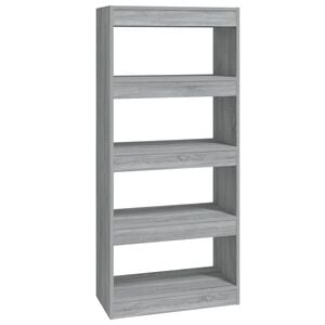vidaXL bogreol/rumdeler 60x30x135 cm konstrueret tr&aelig; gr&aring; sonoma-eg