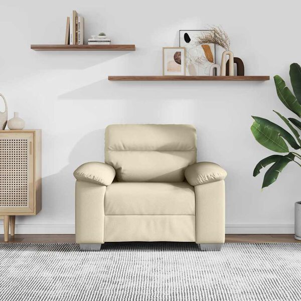 vidaXL l&aelig;nestol 100x81x84 cm kunstl&aelig;der cremefarvet