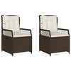 vidaXL havestole 2 stk. med l&aelig;nefunktion polyrattan brun