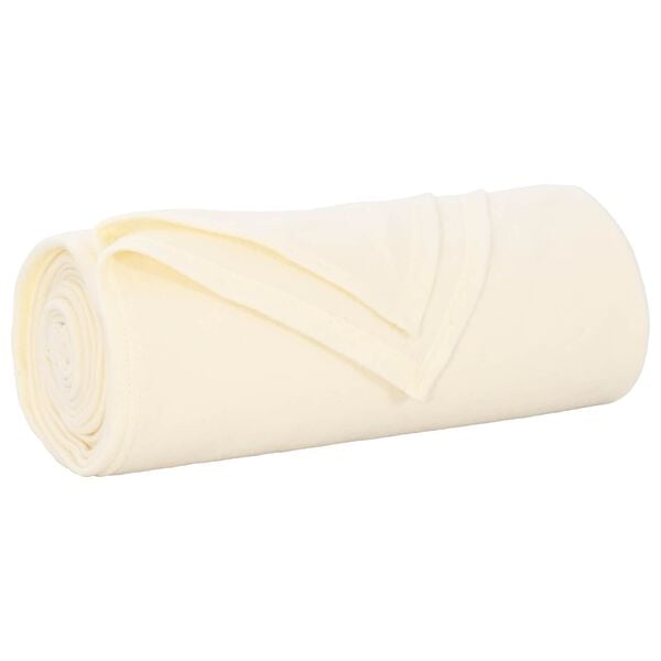 vidaXL Throw t&aelig;ppe Creme 170 x 130 cm Fleece