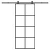vidaXL skyded&oslash;r med hardwares&aelig;t 90x205 cm sikkerhedsglas aluminium