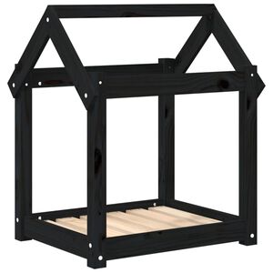vidaXL hundeseng 61x50x70 cm massivt fyrretr&aelig; sort