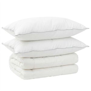 vidaXL Dyne- og puddes&aelig;t 3 stk. 200x200 cm Vinter 450 GSM Uld Hvid