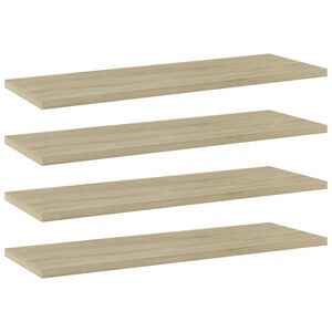 vidaXL boghylder 4 stk. 60x20x1,5 cm konstrueret tr&aelig; sonoma-eg