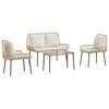 vidaXL Havem&oslash;bel S&aelig;t 4 stk. Sort og Cream polyrattan