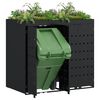 vidaXL Wheelie Bin Opbevaring til 2 Affaldscontainere Sort
