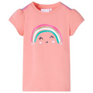 vidaXL T-shirt til b&oslash;rn str. 104 lys koralfarve