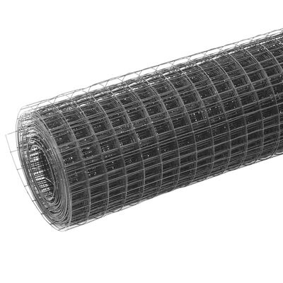 vidaXL hønsenet stål med PVC-belægning 10 x 0,5 m grå