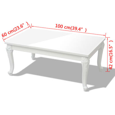 Tips flygtninge Parcel vidaXL sofabord 100 x 60 x 42 cm højglans hvid | vidaXL.dk