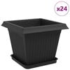 vidaXL Plantepotter 24 pcs Sort 33 x 33 x 26 cm Plastik