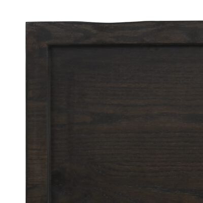 vidaXL bordplade 100x50x(2-4) cm naturlig kant behandlet træ mørkebrun