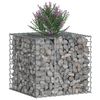 vidaXL Gabion h&oslash;jbed S&oslash;lv 60 x 60 x 55 cm Galvaniseret st&aring;l