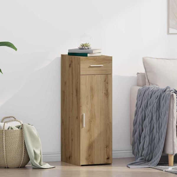 vidaXL Sideboard med skuffe Artisan Egetr&aelig; 30 x 42,5 x 93 cm