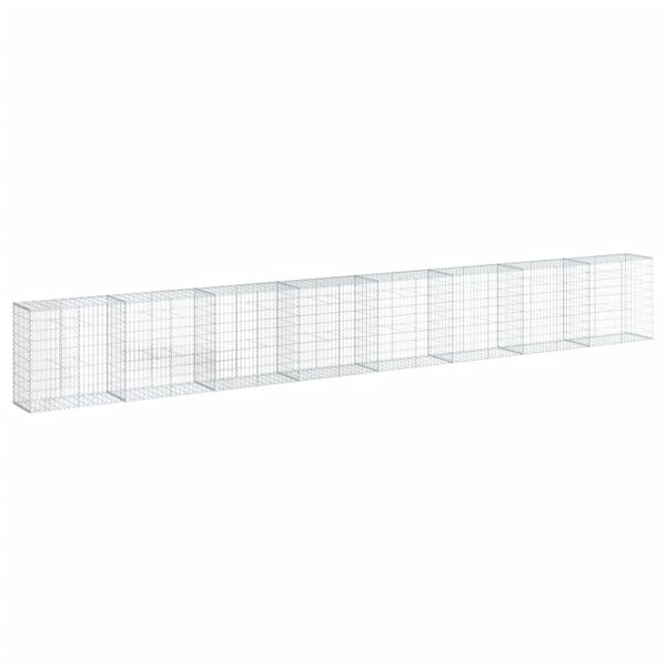 vidaXL gabionkurv med cover 800x50x100 cm galvaniseret jern