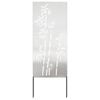 vidaXL Have privatliv sk&aelig;rm Blomstret S&oslash;lv 50 x 140 cm Rustfrit st&aring;l