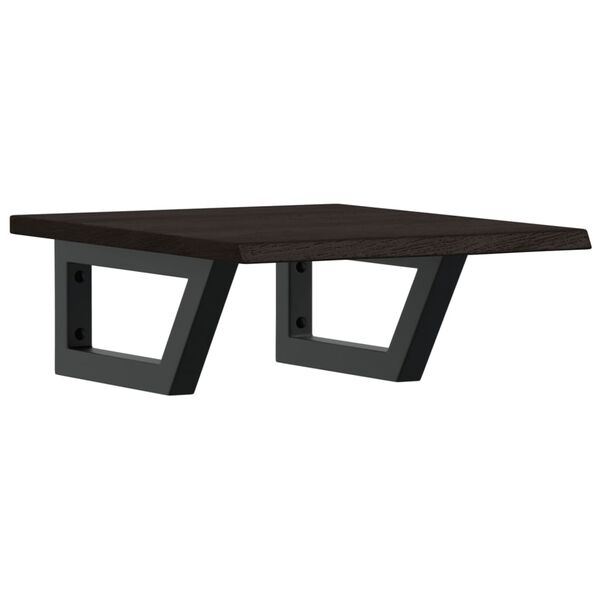 vidaXL badeværelseshylde stål og massivt egetræ