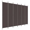 vidaXL 6-panels rumdeler 300x220cm stof brun
