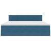 vidaXL Opbevaringsseng med madras M&oslash;rk bl&aring; 200 x 200 cm Fl&oslash;jl