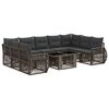 vidaXL Havesofa S&aelig;t 10 stk. Gr&aring; og M&oslash;rkegr&aring; polyrattan