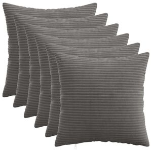 vidaXL Pudebetr&aelig;k 6 pcs HEERLEN M&oslash;rkegr&aring; 30 x 30 cm cordfl&oslash;jl