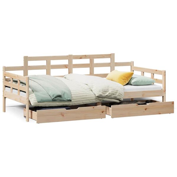 vidaXL daybed med skuffer 80x200 cm massivt fyrretr&aelig;
