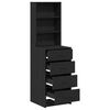 vidaXL Highboard med skuffe Sort eg 40 x 41 x 135 cm Konstrueret tr&aelig;