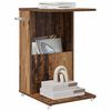 vidaXL Sidebord med hjul Gammelt tr&aelig; 40 x 35 x 60 cm Konstrueret tr&aelig;