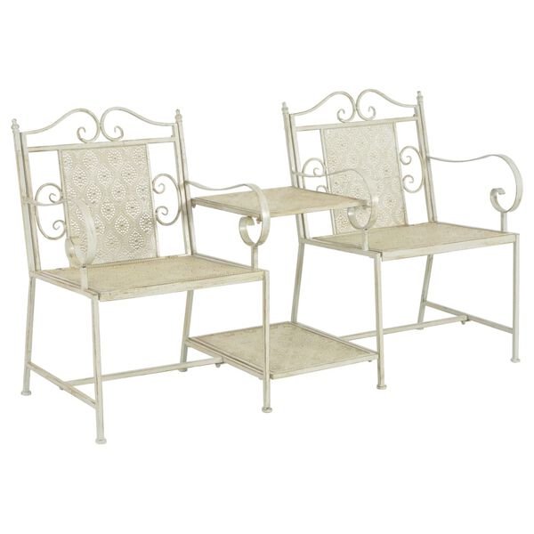 vidaXL 2-personers havebænk 161 cm stål hvid