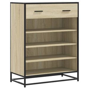 vidaXL skoskab 75x38x97,5 cm konstrueret tr&aelig; og metal sonoma-eg