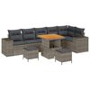 vidaXL Havesofa S&aelig;t 9 stk. 6-Antal s&aelig;der Gr&aring; polyrattan