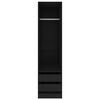 vidaXL klædeskab med skuffer 50x50x200 cm konstrueret træ sort