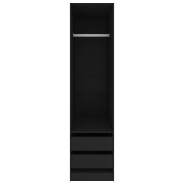 vidaXL klædeskab med skuffer 50x50x200 cm konstrueret træ sort