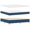 vidaXL Box spring seng med madras med hovedg&aelig;rde Bl&aring; 200 x 200 cm Stof