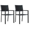 vidaXL havestole 2 stk. plastik rattanlook sort