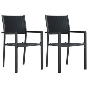 vidaXL havestole 2 stk. plastik rattanlook sort