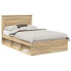 vidaXL Sengestel med hovedg&aelig;rde Sonoma 120 x 190 cm Massiv fyrretr&aelig;
