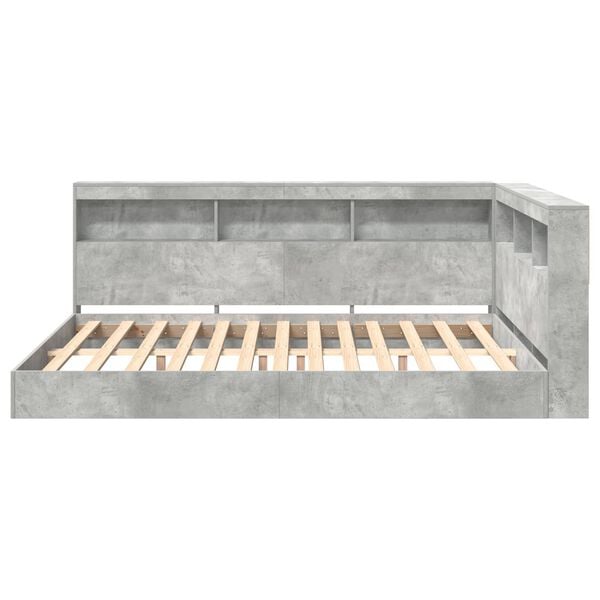 vidaXL Bogreol Seng Betongr&aring; 140 x 200 cm Konstrueret tr&aelig;