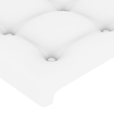 vidaXL sengegavl med LED-lys 83x16x118/128 cm kunstlæder hvid