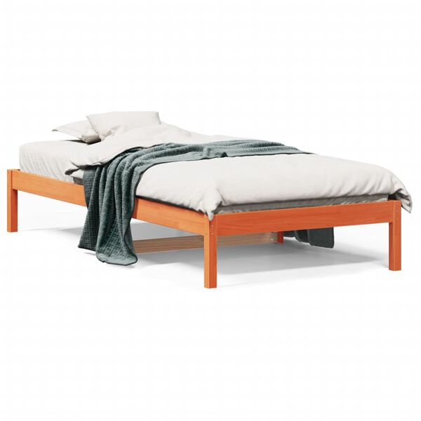 vidaXL daybed uden madras 80x200 cm massivt fyrretræ gyldenbrun
