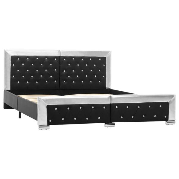 vidaXL sengestel 160x200 cm kunstlæder sort