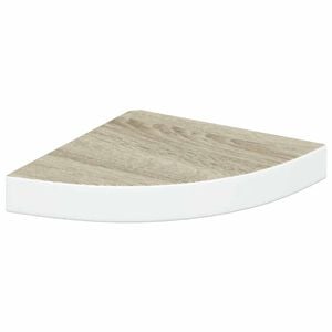 vidaXL hj&oslash;rnehylde 25x25x3,8 cm MDF egetr&aelig;sfarve og hvid