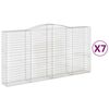 vidaXL buede gabionkurve 7 stk. 400x50x200/220 cm galvaniseret jern