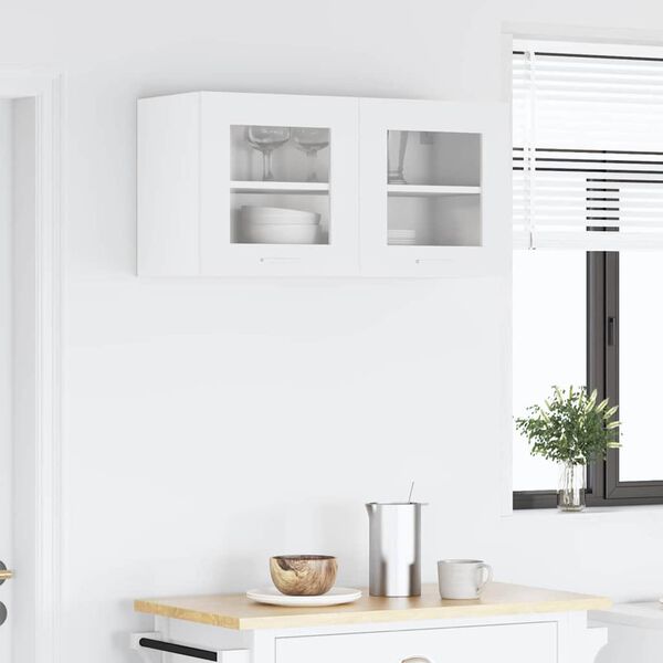 vidaXL Hængeskab med dør Riga Hvid 80 x 31 x 40 cm Konstrueret træ