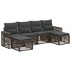 vidaXL Havesofa S&aelig;t 6 stk. Gr&aring; og M&oslash;rkegr&aring; polyrattan