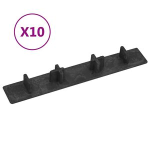 vidaXL endeh&aelig;tter til terrasse 10 stk. plastik sort