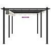 vidaXL pavillon med sammenrulleligt tag 3x6 m aluminium cremefarvet