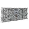 vidaXL gabionv&aelig;g med d&aelig;ksler galvaniseret st&aring;l 200 x 20 x 85 cm